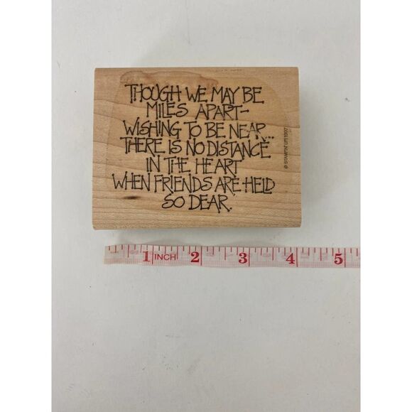 Vintage stamp for scrapbooking, card making, and crafts - Friends Miles Apart - Picture 4 of 5